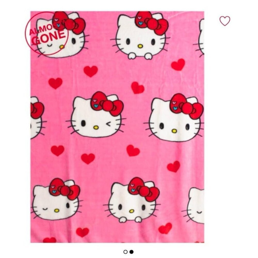 Hello Kitty Valentines Hearts And Kittys Throw Blanket